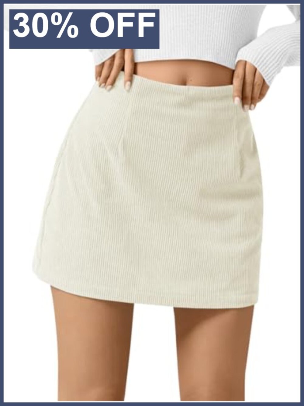 Corduroy Mini Skirt High Waisted A-Line Short Skirt